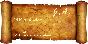 Jég Andor névjegykártya
